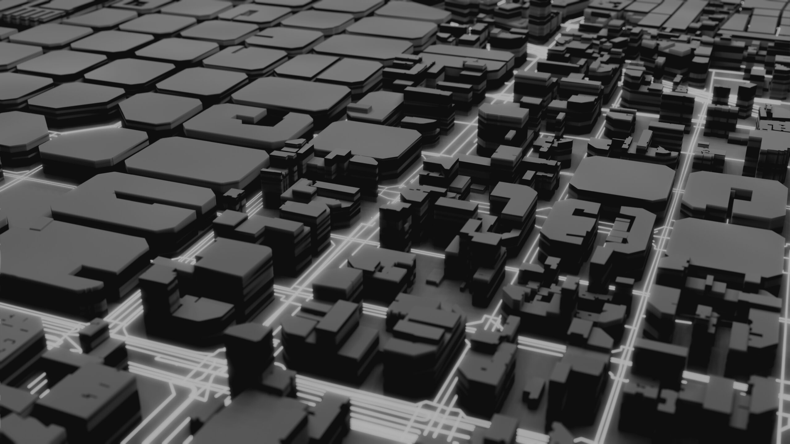 Techno mega city; urban and futuristic technology concepts, 3d